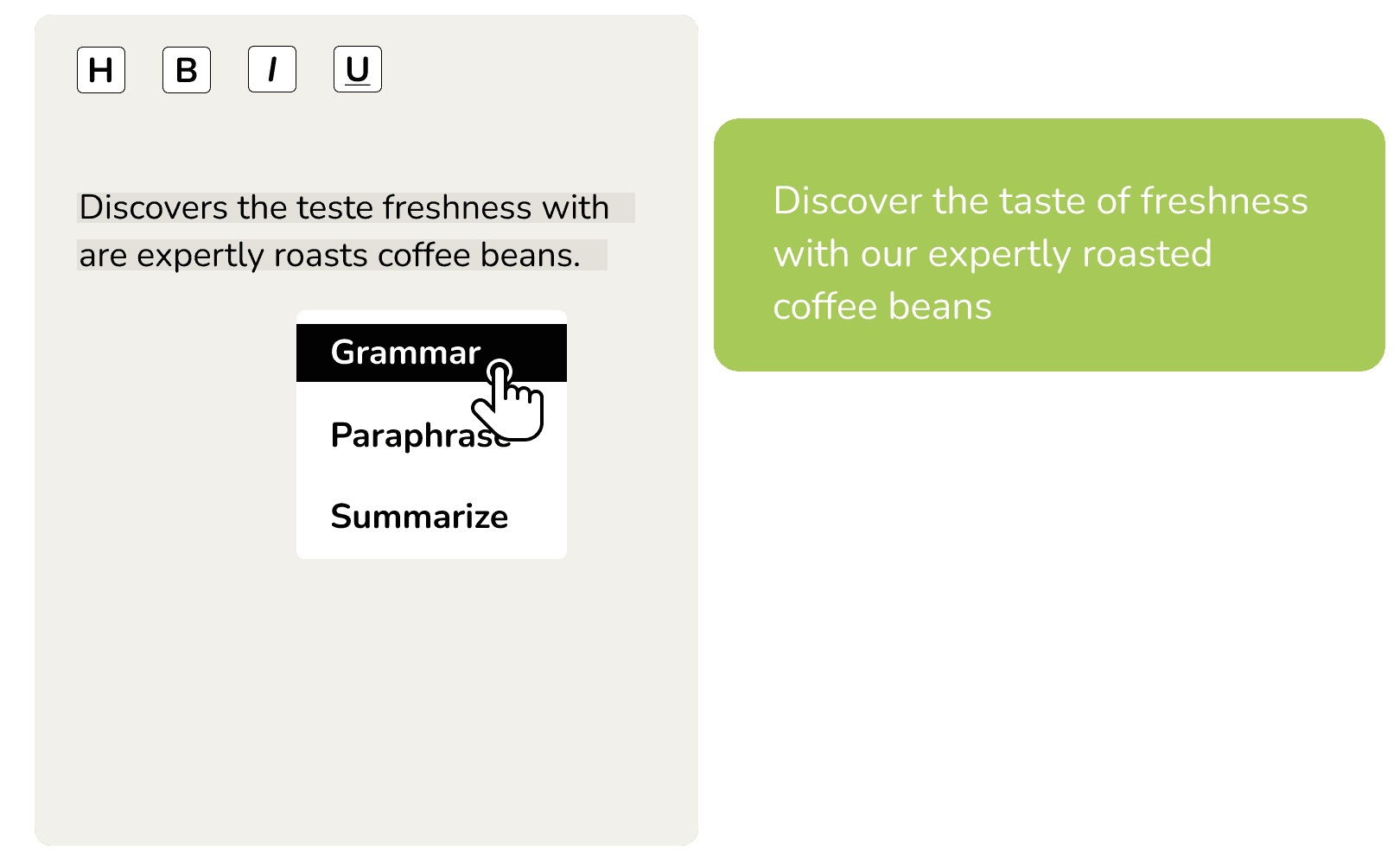 Generative AI fix grammar